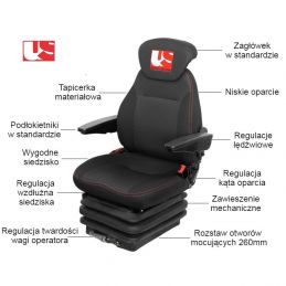 Fotel z obrotnicą do traktora koparko ładowarki